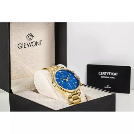 Men's Watch Giewont Chronograph Sapphire Gold Blue GW6310-B5