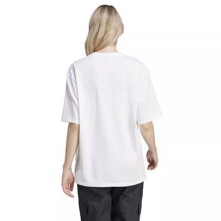 ADIDAS Gėlių rašto „Badge of Sport“ moteriški marškinėliai, balti IT1421