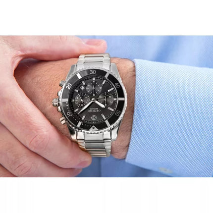 Giewont Chronograph Safyrinis Sidabrinis Vyriškas Laikrodis GW3970-B2