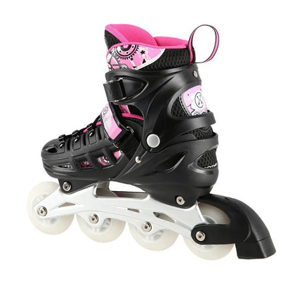 NH10905 4in1 PINK LED SIZE S(31-34) ROLLER SKATES WITH DIMENSIONAL HOCKEY BLADE NILS EXTREME