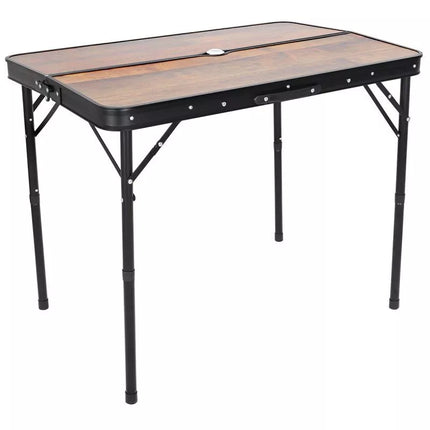 SULANKSTOMAS KEMPINGO STALAS 90x60x70cm IR 2 SUOLIUKAI 87x23x39cm, MEDINIS
