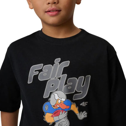 Boy's T-shirt 4F M3012 deep black 4FJWSS26TTSHM3012 20S