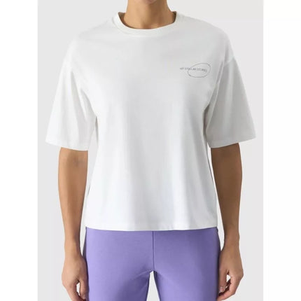 Women's oversize printed T-shirt 4F 4FRSS24TTSHF2089-11S