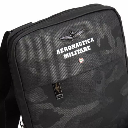 Aeronautica Militare Fly Camo Black Men's Shoulder Bag - AM-361