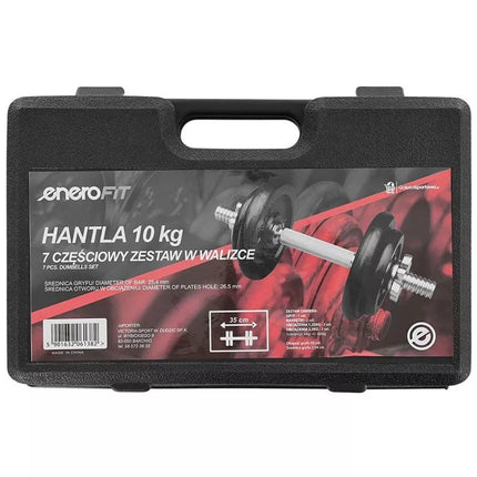 KETAUS HANTELIS 10 KG ENERO FIT CASE