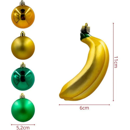 DEKORATYVINIS PLASTIKINIS PAPUOŠALAS SAUGUS 7 VNT. BANANAS MICA