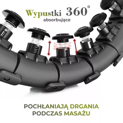 Hulahopo rinkinys HHW12 juodas su iškyšuliais ir HMS svoriu + diržas BR163 juodas didelio dydžio