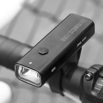 Rockbros 24310006001 Priekinis dviračio žibintas 400 lm + Micro USB laidas - USB-A - Juodas