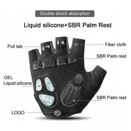 Rockbros S169BGR XL cycling gloves with gel inserts - gray
