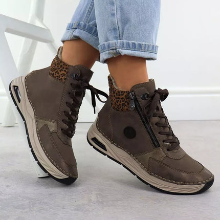 Women's brown leopard print ankle boots Rieker 44565-25