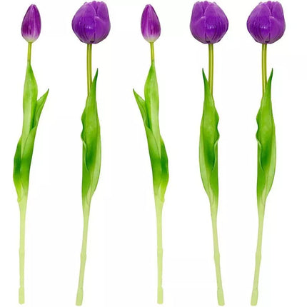 BOUQUET OF 5 PURPLE PEONY TULIPS 39 CM LIFE-LIKE SPRING DECORATION