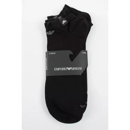 Emporio Armani Calza medvilninės juodos patogios 3 poros kojinių