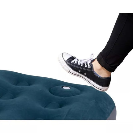 FLOCKED MATTRESS FOR 2 PEOPLE WITH BUILT-IN FOOT PUMP 191x137x22CM 24131