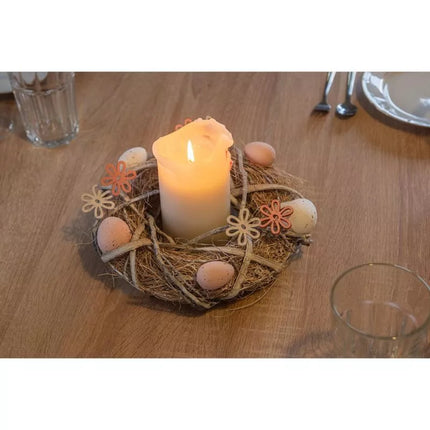DECORATIVE WREATH GRAY DIAMETER 24CM