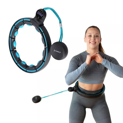 Magnetinis Hula Hop rinkinys Juoda/Turkio HHM17 su HMS skaitikliu + Lieknėjimo diržas BR163 Raudonas