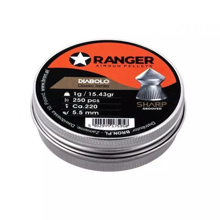 5.5 mm RANGER Diabolo Sharp point pellets 250 pcs. 1.00 g