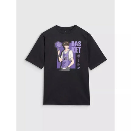 Boy's oversize T-shirt with print 4F 4FJRAW25TTSHM3062-20S