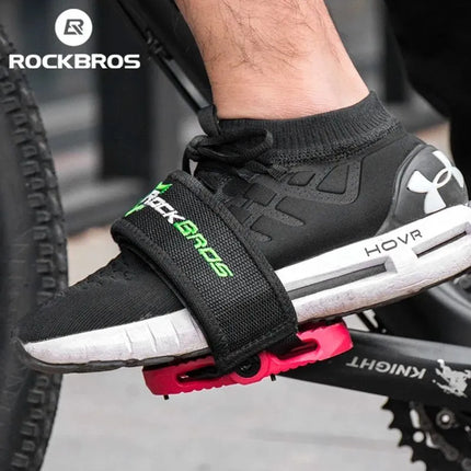 Rockbros GZT1001BK dviračio pedalų dirželiai, 2 vnt. – Juodi