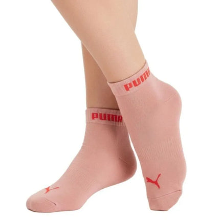 Puma Women's 3-Pack Ankle Socks Cotton Pink/Red/White