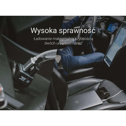 GREEN CELL automobilinis USB-C įkroviklis 30W PD + USB