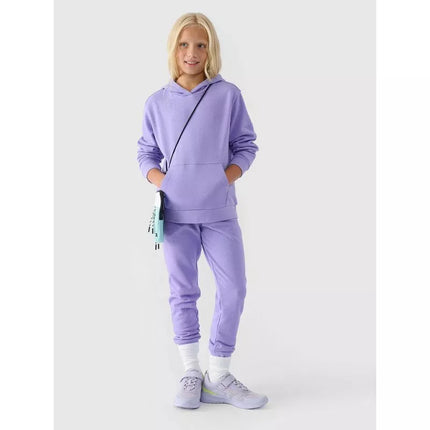 Girls' sweatshirt with hood, open, 4F Junior 4FJWMM00TSWSF1316-32S