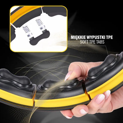 HHM21 HULA HOP BLACK/YELLOW WITH MAGNETS, TPE PROTECTION AND WEIGHT + HMS COUNTER