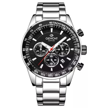 Men's Watch Giewont Chronograph Sapphire Silver Black GW9140-B1