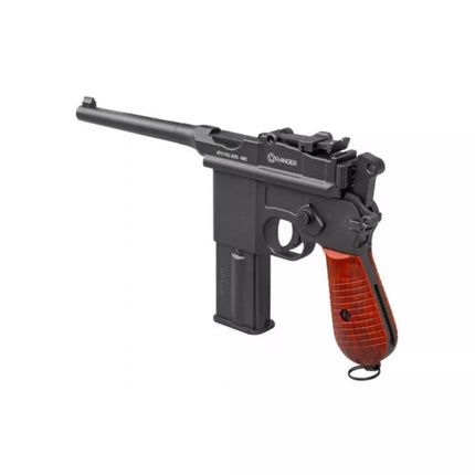 RANGER M712 Broomhandle VISO AUTOMATINIS ATATRAUKIAMOSIOS SISTEMOS orinis pistoletas, 4.5 mm BB, 19 šūvių. KWC