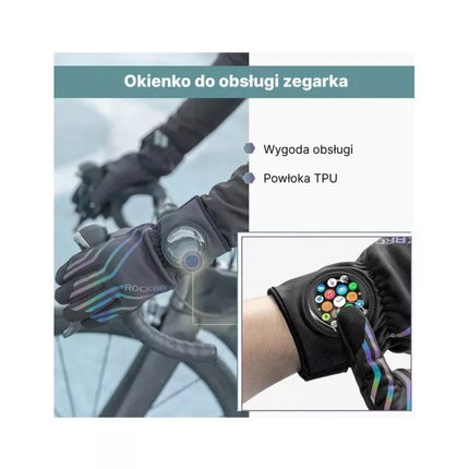 Žieminės Dviračių Pirštinės Juodos 2XL Rockbros