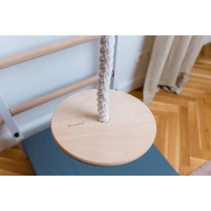 WOODEN AND METAL GYMNASTIC WALL BAR WITH WOODEN BAR AND ACCESSORIES BENCHK 211W A204