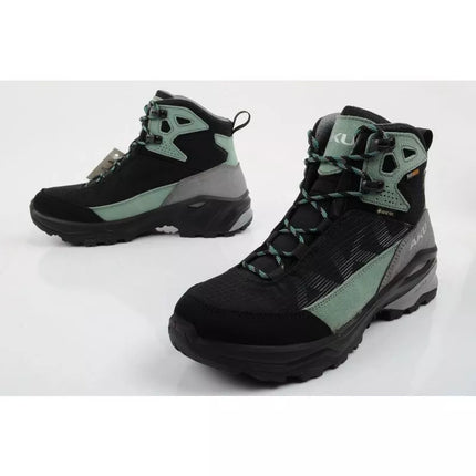 Aku moteriški trekingo sportiniai batai Adapta Gore-tex odiniai juodi žali