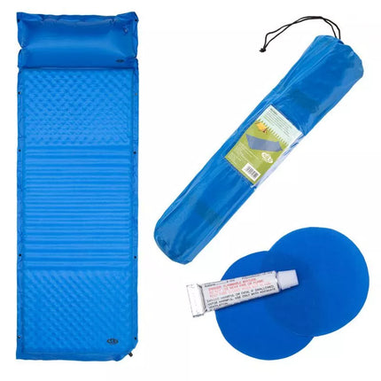 NILS CAMP NC4001 savaime prisipučiamas čiužinys su pagalve, mėlynas - 3,8 cm