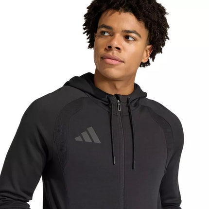 Vyriškas adidas Tiro 26 kelioninis džemperis su gobtuvu, juodas KF6075