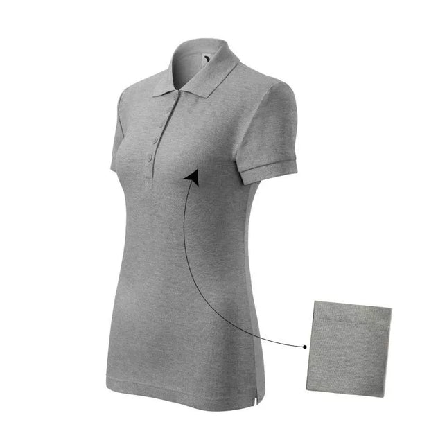 Malfini Cotton W MLI-21312 Polo Marškinėliai Tamsiai Pilkos Spalvos Melange