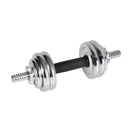 REBEL ACTIVE reguliuojami chromuoti hanteliai su dėklu ir štanga, 15 kg komplektas.