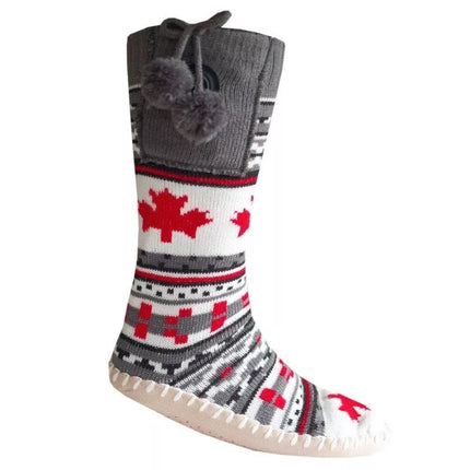 GLOVII HEATED SLIPPERS WITH SOCKS, SIZE 36-43, NORWEGIAN PATTERN, BATTERIES AND CHARGING CABLE INCLUDED, GQ4M