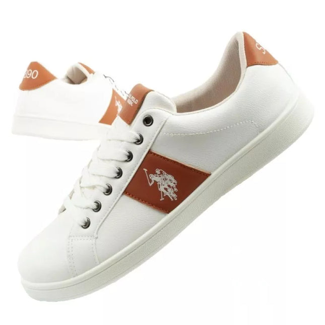 Vyriški laisvalaikio bateliai US Polo Assn. madingi, balti, patogūs
