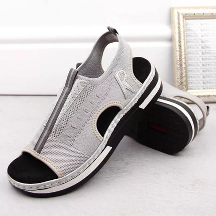 Rieker W RKR686 metallic comfortable slip-on sandals