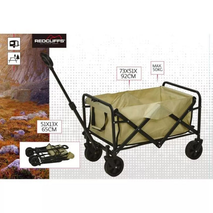 FOLDABLE TRAVEL AND BEACH STROLLER 71X50X48CM WITH HANDLE REDCLIFFS