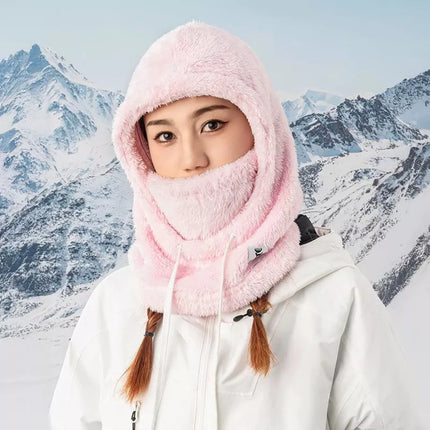 Qunature Arktinio aksomo slidinėjimo balaklava Dydis M - Rožinė