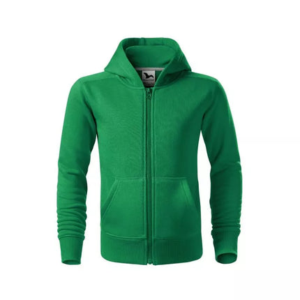 Children's Trendy Zipper Sweatshirt (Grass Green)
