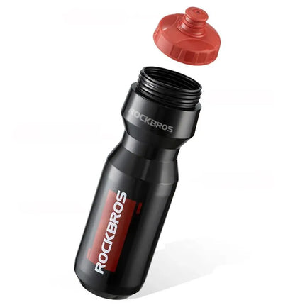 Dviračio gertuvė Rockbros 750 ml – skaidri juoda su raudonu snapeliu