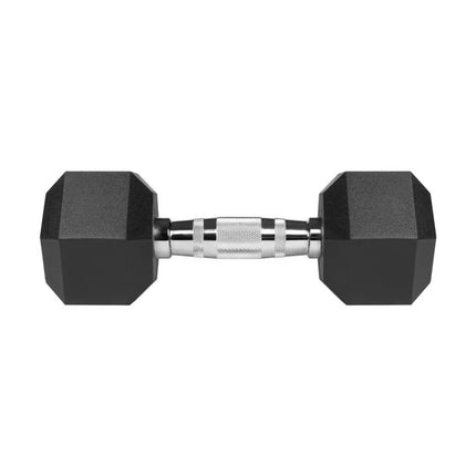 Rubber-coated cast iron dumbbells HEX 2x6 kg REBEL ACTIVE