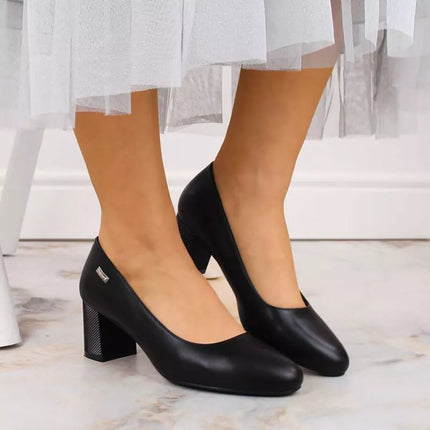 Sergio Leone W SK314A juodi zomšiniai bateliai ant dekoratyvinio blokinio kulno