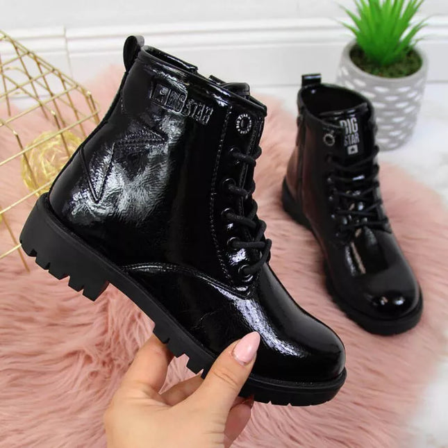 Juodai "Big Star" II374045 mergaičių "combat" tipo batai