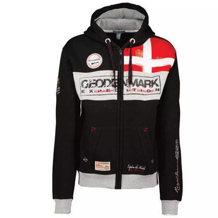 Geographical Norway Flyer Danija DB VYRIŠKAS 100 vyriškas džemperis su užtrauktuku juodas (WU8426H/GNO/Black)