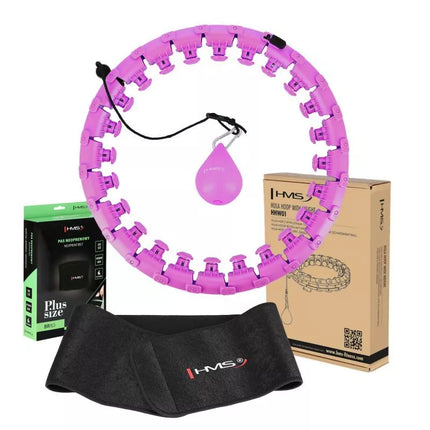 HULA HOP RINKINYS HHW12 VIOLETINIS SU SVORIAIS IR HMS DIRŽAS BR163 JUODAS PLUS SIZE
