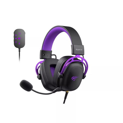 Havit H2002+U Žaidimų ausinės (Juodos ir Violetinės)