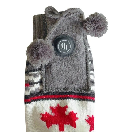 GLOVII HEATED SLIPPERS WITH SOCKS, SIZE 36-43, NORWEGIAN PATTERN, BATTERIES AND CHARGING CABLE INCLUDED, GQ4M