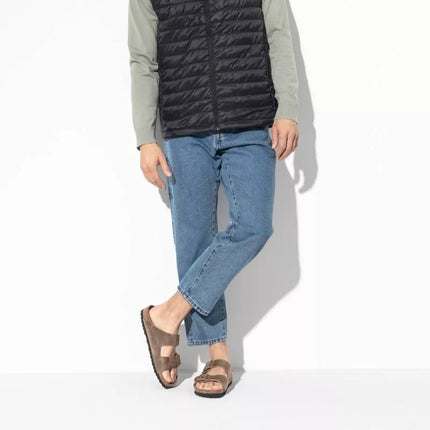 Birkenstock Arizona tabako rudos siauros vyriškos rudos šlepetės (0352203)